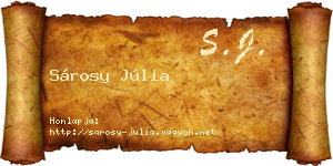 Sárosy Júlia névjegykártya
