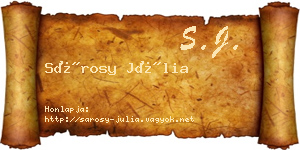 Sárosy Júlia névjegykártya