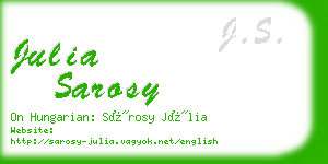 julia sarosy business card